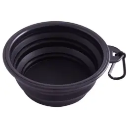 Portable Dog Bowl Black Open